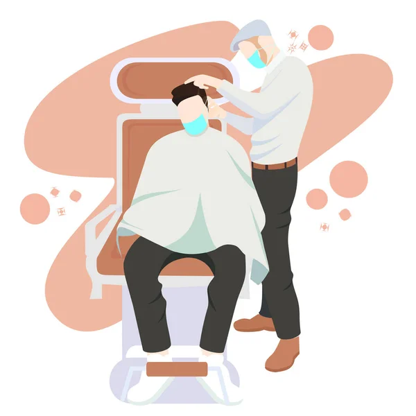 Berber dükkanının düz tasarımı