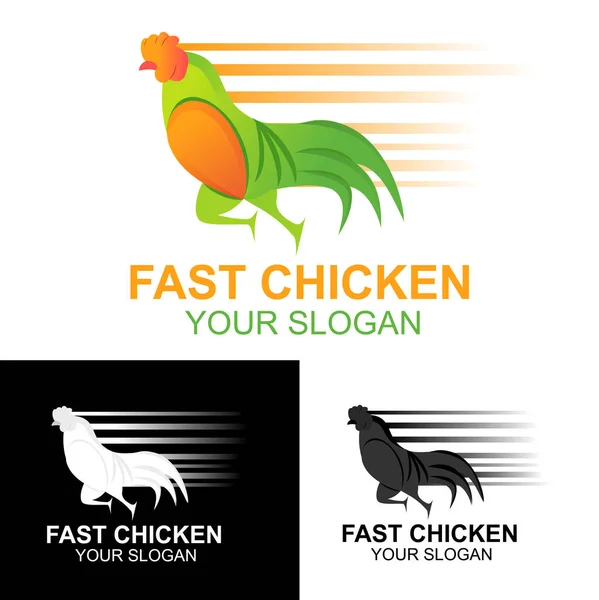 hızlı tavuk simgesi logo tasarımı