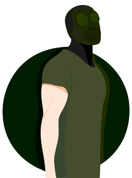 daire arkaplan yeşil gaz maskesinin düz tasarımı