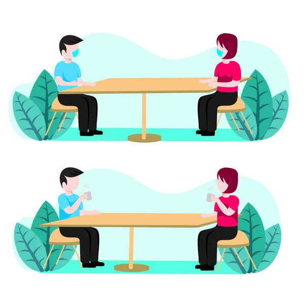 Protokole uygun kahve içen insanlar