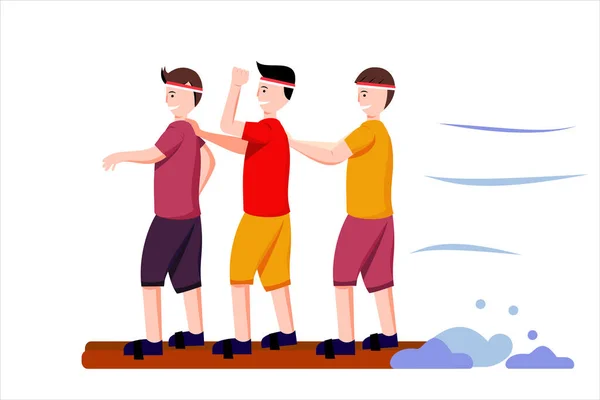 Endonezya 'nın bağımsızlık gününü kutlamak için tıkanma yarışının düz tasarımı