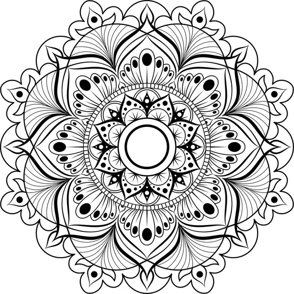 Patrón circular. Mandala para Henna, Mehndi, tatuaje, decoración. Adorno decorativo en estilo étnico oriental . — Vector de stock