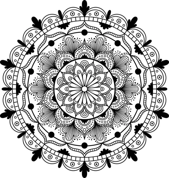 Mandala de flores. Elementos decorativos vintage. Patrón oriental, ilustración vectorial — Vector de stock