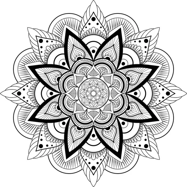 Patrón circular. Mandala para Henna, Mehndi, tatuaje, decoración. Adorno decorativo en estilo étnico oriental — Vector de stock