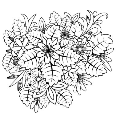 Çiçek doodle. Vektör çizim zentangl. Meditatif egzersiz. Boyama kitabı stres