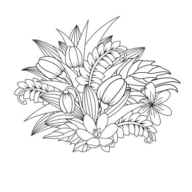Çiçek doodle. Vektör çizim zentangl. Meditatif egzersiz. Boyama kitabı stres