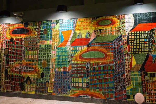 Lizbon Metro mozaik görünümlerinde. Portekiz