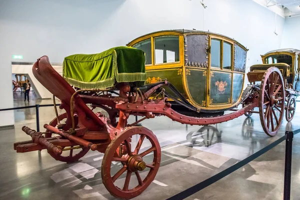 Lizbona Portugalia Trener Narodowej Muzeum Lizbonie Portugalia Obiekty Zabytkowe Wagony — Zdjęcie stockowe