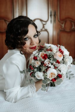gelin düğün çiçek bir buket