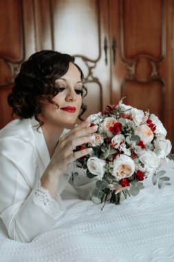 gelin düğün çiçek bir buket