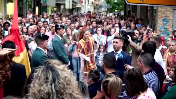 Granada Spanien April 2019 Prozession Zur Heiligen Woche Granada Ostern — Stockvideo