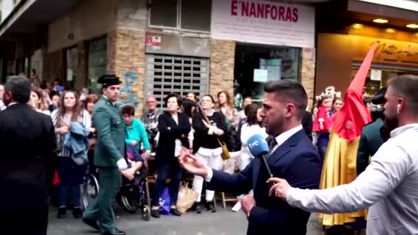 Grenade Espagne Avril 2019 Procession Semaine Sainte Grenade Les Pèlerins — Video