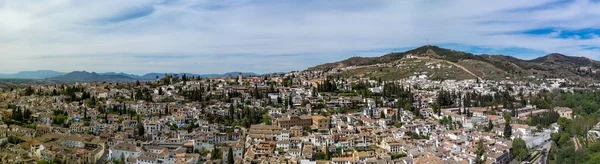 Vista Panorâmica Cidade Granada Partir Castelo Alhambra Andaluzia Espanha — Fotografia de Stock