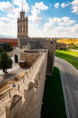Avila, Kastilya ve Leon, İspanya. Ortaçağ Avila Kalesi içeriden.