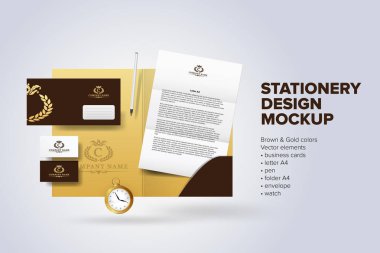 Kurumsal kimlik tasarımı vektör Kırtasiye kadar sahte