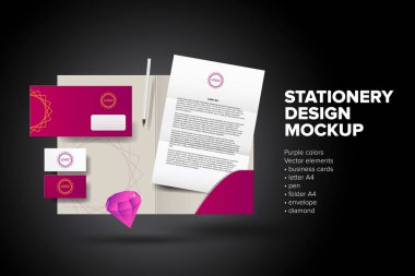 Kurumsal kimlik tasarımı vektör Kırtasiye kadar sahte