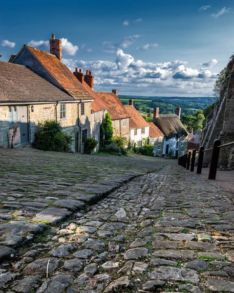 Gold Hill Στο Shaftesbury Dorset Αγγλία — Φωτογραφία Αρχείου