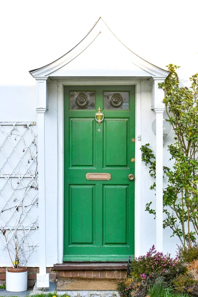 Vista Una Hermosa Casa Exterior Puerta Frontal Inglaterra — Foto de Stock