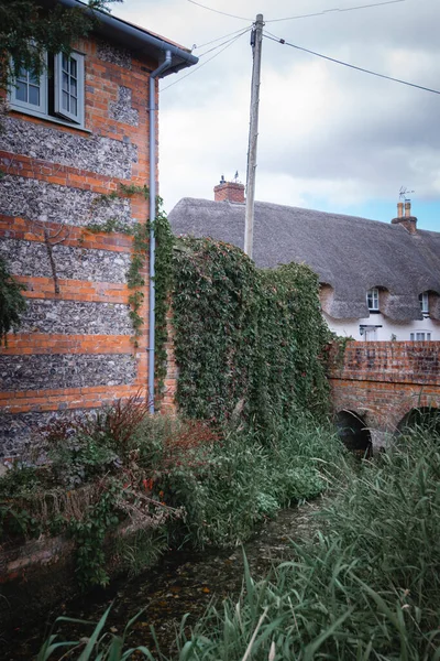 Thatched Cottage English Village House — Stockfoto
