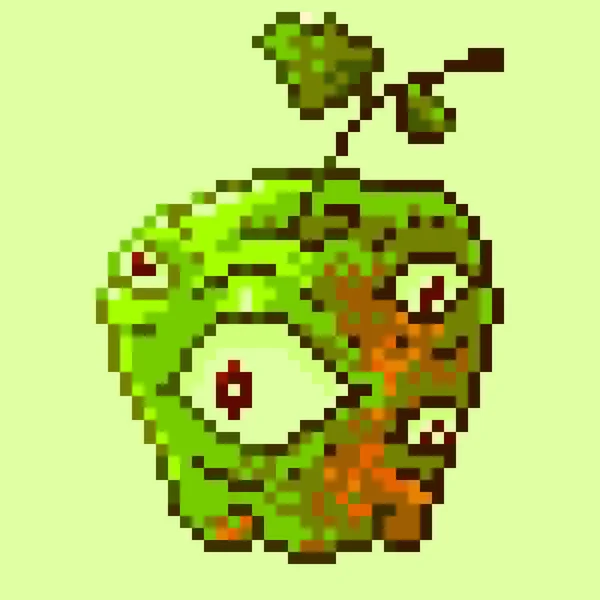 pixel apple mutant with eyes
