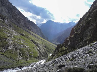 Barskoon Gorge, güzel görünüm Dağları, Kırgızistan, Orta Asya