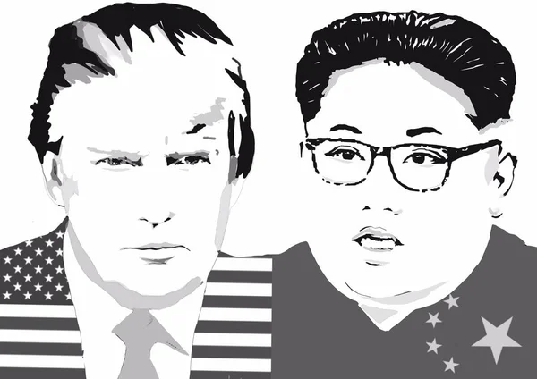 Donald Trump Och Kim Jung Illustration — Stockfoto