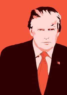kırmızı ile donald trump illüstrasyon soyut tasarım