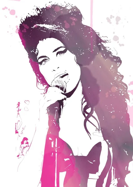 Amy Winehouse Illustration Gemälde — Stockfoto