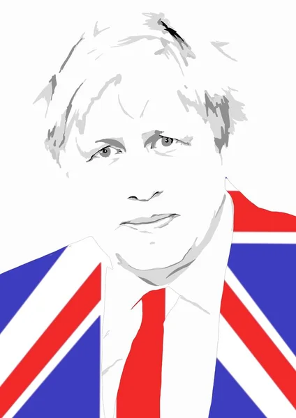 İngiltere'den boris johnson editoryal illüstrasyon