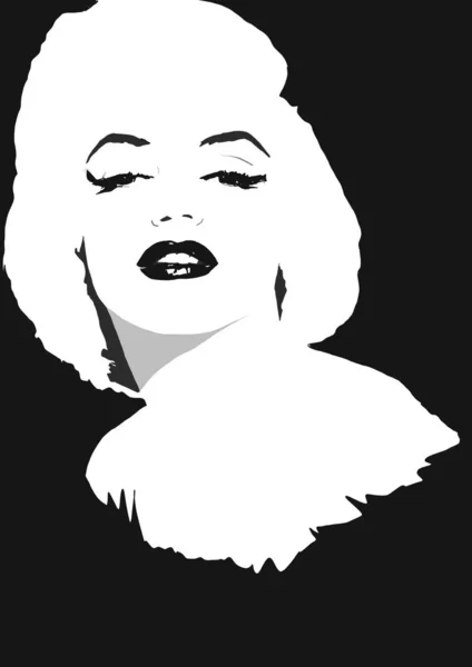 Ilustración Marilyn Monroe Resumen Blanco Negro Para Imprimir Póster — Foto de Stock