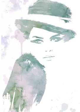 moda illüstrasyon sevimli kız