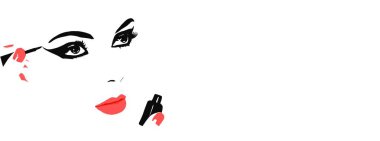 şekil makyaj koymak. kozmetik tasarım koyarak