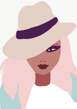 Moda afiş modeli afro Amerikan. Trendy kadın arka plan