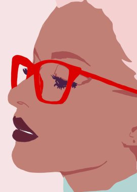 Moda afiş modeli afro Amerikan. Trendy kadın arka plan