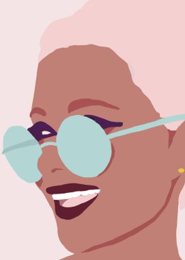 Moda afiş modeli afro Amerikan. Trendy kadın arka plan