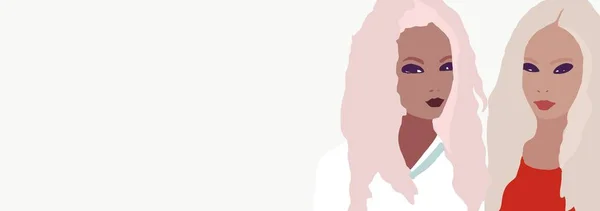 Fashion banner model afro american. Trendy woman background