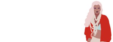 Moda afiş modeli afro Amerikan. Trendy kadın arka plan