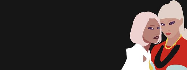 Модная баннерная модель афро-американского происхождения. Модное женское происхождение
