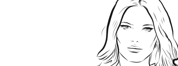 흰색귀여운 소녀의 스케치 일러스트 텍스트 공간으로 귀여운 그리기 — 스톡 사진