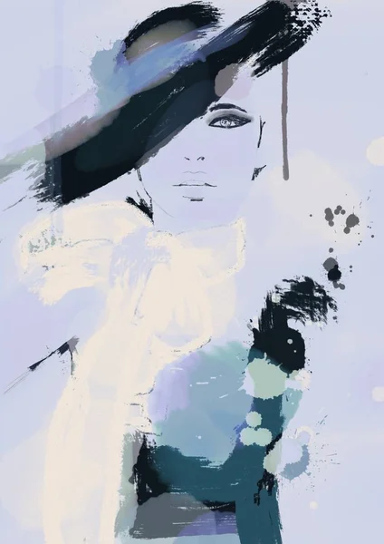 Fashion Woman Background Watercolor — Stock Photo, Image