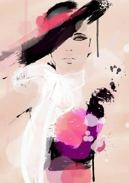 Fashion Woman Background Watercolor — Stock Photo, Image