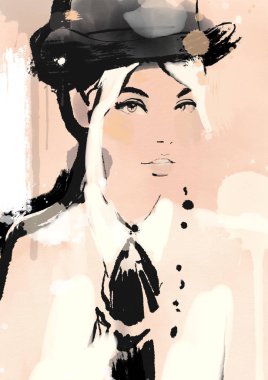 Suluboya moda kadın arka plan