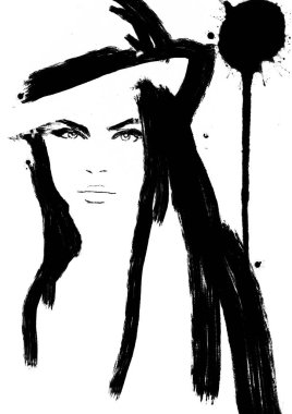 Yağlıboya soyut kadın 