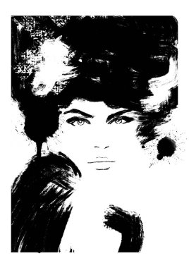 Yağlıboya soyut kadın 