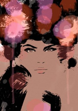 dijital boya ile boyama kadın