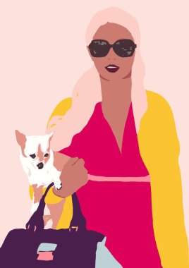 Afrikalı amerikalı biracial kadın moda yaşam tarzı illüstrasyon