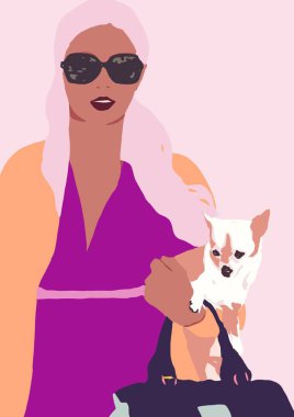 Afrikalı amerikalı biracial kadın moda yaşam tarzı illüstrasyon