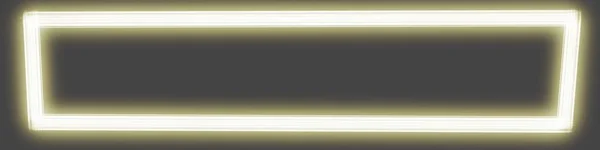 Zlatý Rám Efektem Záře Neonový Obdélníkový Rámeček Třpytový Efekt — Stock fotografie
