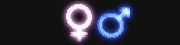 Gender Symbool Iconen Neon Kleuren — Stockfoto