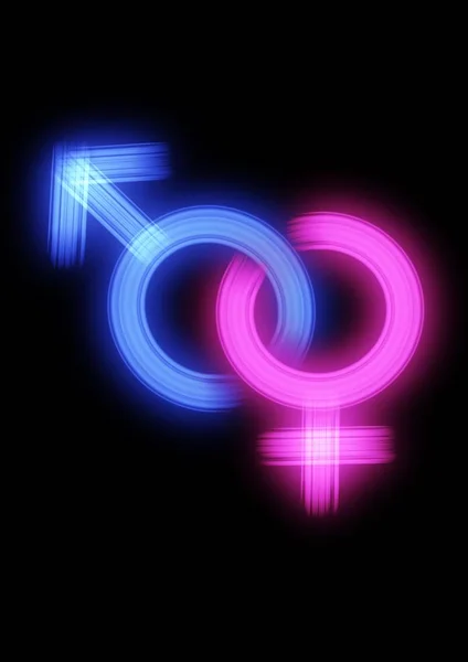 Gender Symbol Icons Neon Colors — Stock Photo, Image